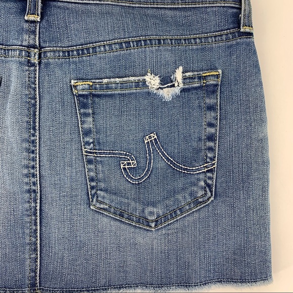 Ag Adriano Goldschmied Kate Mini Skirt in 16 Years Thrasher Blue Denim, 26 - Picture 14 of 16
